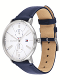 Buy Shop Tommy Hilfiger Jenna White Dial Blue Leather Strap Watch for Women - 1782072 USA Online