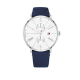 Buy Shop Tommy Hilfiger Jenna White Dial Blue Leather Strap Watch for Women - 1782072 USA Online