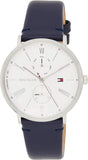 Buy Shop Tommy Hilfiger Jenna White Dial Blue Leather Strap Watch for Women - 1782072 USA Online