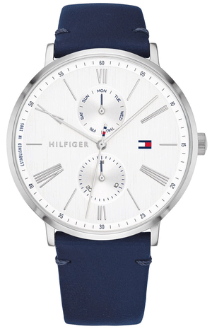 Buy Shop Tommy Hilfiger Jenna White Dial Blue Leather Strap Watch for Women - 1782072 USA Online