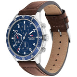 Buy Shop Tommy Hilfiger Jimmy Chronograph Quartz Blue Dial Brown Leather Strap Watch For Men - 1791946 USA Online