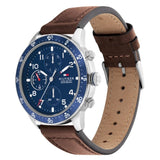Buy Shop Tommy Hilfiger Jimmy Chronograph Quartz Blue Dial Brown Leather Strap Watch For Men - 1791946 USA Online