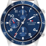 Buy Shop Tommy Hilfiger Jimmy Chronograph Quartz Blue Dial Brown Leather Strap Watch For Men - 1791946 USA Online