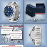 Buy Shop Tommy Hilfiger Jimmy Chronograph Quartz Blue Dial Silver Steel Strap Watch For Men - 1791949 USA Online