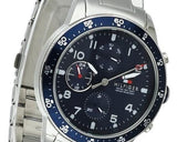 Buy Shop Tommy Hilfiger Jimmy Chronograph Quartz Blue Dial Silver Steel Strap Watch For Men - 1791949 USA Online