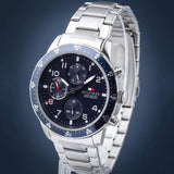 Buy Shop Tommy Hilfiger Jimmy Chronograph Quartz Blue Dial Silver Steel Strap Watch For Men - 1791949 USA Online