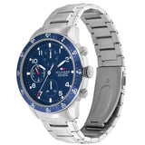 Buy Shop Tommy Hilfiger Jimmy Chronograph Quartz Blue Dial Silver Steel Strap Watch For Men - 1791949 USA Online