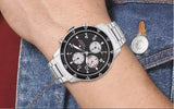 Buy Shop Tommy Hilfiger Jimmy Multifunction Black Dial Silver Steel Strap Watch For Men - 1791950 USA Online