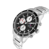 Buy Shop Tommy Hilfiger Jimmy Multifunction Black Dial Silver Steel Strap Watch For Men - 1791950 USA Online