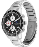 Buy Shop Tommy Hilfiger Jimmy Multifunction Black Dial Silver Steel Strap Watch For Men - 1791950 USA Online