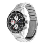 Buy Shop Tommy Hilfiger Jimmy Multifunction Black Dial Silver Steel Strap Watch For Men - 1791950 USA Online