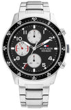 Buy Shop Tommy Hilfiger Jimmy Multifunction Black Dial Silver Steel Strap Watch For Men - 1791950 USA Online