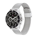 Buy Shop Tommy Hilfiger Jordan Chronograph Black Dial Silver Mesh Strap Watch For Men - 1792092 USA Online