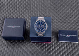 Buy Shop Tommy Hilfiger Jordan Chronograph Blue Dial Silver Steel Strap Watch For Men - 1792094 USA Online