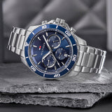 Buy Shop Tommy Hilfiger Jordan Chronograph Blue Dial Silver Steel Strap Watch For Men - 1792094 USA Online
