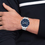 Buy Shop Tommy Hilfiger Jordan Chronograph Blue Dial Silver Steel Strap Watch For Men - 1792094 USA Online