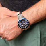 Buy Shop Tommy Hilfiger Jordan Chronograph Blue Dial Silver Steel Strap Watch For Men - 1792094 USA Online