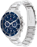 Buy Shop Tommy Hilfiger Jordan Chronograph Blue Dial Silver Steel Strap Watch For Men - 1792094 USA Online