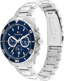 Buy Shop Tommy Hilfiger Jordan Chronograph Blue Dial Silver Steel Strap Watch For Men - 1792094 USA Online
