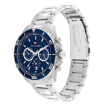Buy Shop Tommy Hilfiger Jordan Chronograph Blue Dial Silver Steel Strap Watch For Men - 1792094 USA Online