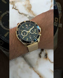 Buy Shop Tommy Hilfiger Jordan Chronograph Green Dial Gold Mesh Strap Watch For Men - 1792093 USA Online
