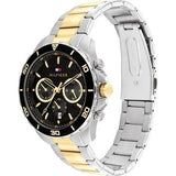 Buy Shop Tommy Hilfiger Jordon Chronograph Black Dial Two Tone Steel Strap Watch For Men - 1792095 USA Online