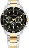 Buy Shop Tommy Hilfiger Jordon Chronograph Black Dial Two Tone Steel Strap Watch For Men - 1792095 USA Online