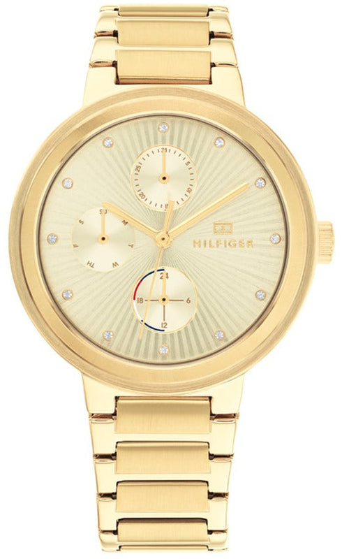 Buy Shop Tommy Hilfiger Joy Analog Gold Dial Gold Steel Strap Watch For Women - 1782536 USA Online
