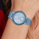 Buy Shop Tommy Hilfiger Joy Chronograph Blue Dial Blue Steel Strap Watch For Women - 1782535 USA Online