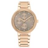 Buy Shop Tommy Hilfiger Joy Chronograph Gold Dial Gold Steel Strap Watch For Women - 1782533 USA Online