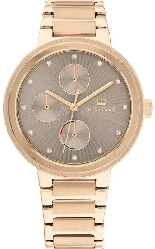 Buy Shop Tommy Hilfiger Joy Chronograph Gold Dial Gold Steel Strap Watch For Women - 1782533 USA Online