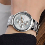 Buy Shop Tommy Hilfiger Joy Chronograph Silver Dial Silver Steel Strap Watch For Women - 1782532 USA Online