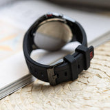 Buy Shop Tommy Hilfiger Justin Black Dial Black Rubber Strap Watch For Men - 1792056 USA Online