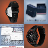 Buy Shop Tommy Hilfiger Justin Black Dial Black Rubber Strap Watch For Men - 1792056 USA Online