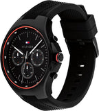 Buy Shop Tommy Hilfiger Justin Black Dial Black Rubber Strap Watch For Men - 1792056 USA Online