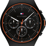 Buy Shop Tommy Hilfiger Justin Black Dial Black Rubber Strap Watch For Men - 1792056 USA Online