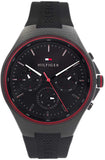 Buy Shop Tommy Hilfiger Justin Black Dial Black Rubber Strap Watch For Men - 1792056 USA Online