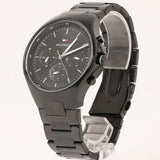Buy Shop Tommy Hilfiger Justin Chronograph Black Dial Black Steel Strap Watch For Men - 1792055 USA Online
