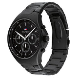 Buy Shop Tommy Hilfiger Justin Chronograph Black Dial Black Steel Strap Watch For Men - 1792055 USA Online