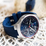 Buy Shop Tommy Hilfiger Justin Chronograph Blue Dial Blue Rubber Strap Watch for Men - 1792057 USA Online
