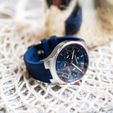 Buy Shop Tommy Hilfiger Justin Chronograph Blue Dial Blue Rubber Strap Watch for Men - 1792057 USA Online