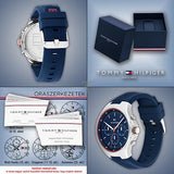 Buy Shop Tommy Hilfiger Justin Chronograph Blue Dial Blue Rubber Strap Watch for Men - 1792057 USA Online