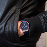 Buy Shop Tommy Hilfiger Justin Chronograph Blue Dial Blue Rubber Strap Watch for Men - 1792057 USA Online