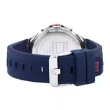 Buy Shop Tommy Hilfiger Justin Chronograph Blue Dial Blue Rubber Strap Watch for Men - 1792057 USA Online