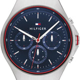 Buy Shop Tommy Hilfiger Justin Chronograph Blue Dial Blue Rubber Strap Watch for Men - 1792057 USA Online