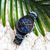 Buy Shop Tommy Hilfiger Justin Chronograph Blue Dial Blue Steel Strap Watch For Men - 1792058 USA Online