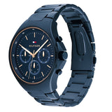 Buy Shop Tommy Hilfiger Justin Chronograph Blue Dial Blue Steel Strap Watch For Men - 1792058 USA Online