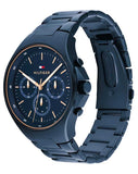 Buy Shop Tommy Hilfiger Justin Chronograph Blue Dial Blue Steel Strap Watch For Men - 1792058 USA Online