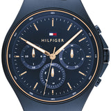 Buy Shop Tommy Hilfiger Justin Chronograph Blue Dial Blue Steel Strap Watch For Men - 1792058 USA Online