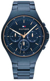 Buy Shop Tommy Hilfiger Justin Chronograph Blue Dial Blue Steel Strap Watch For Men - 1792058 USA Online
